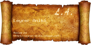 Leyrer Anikó névjegykártya